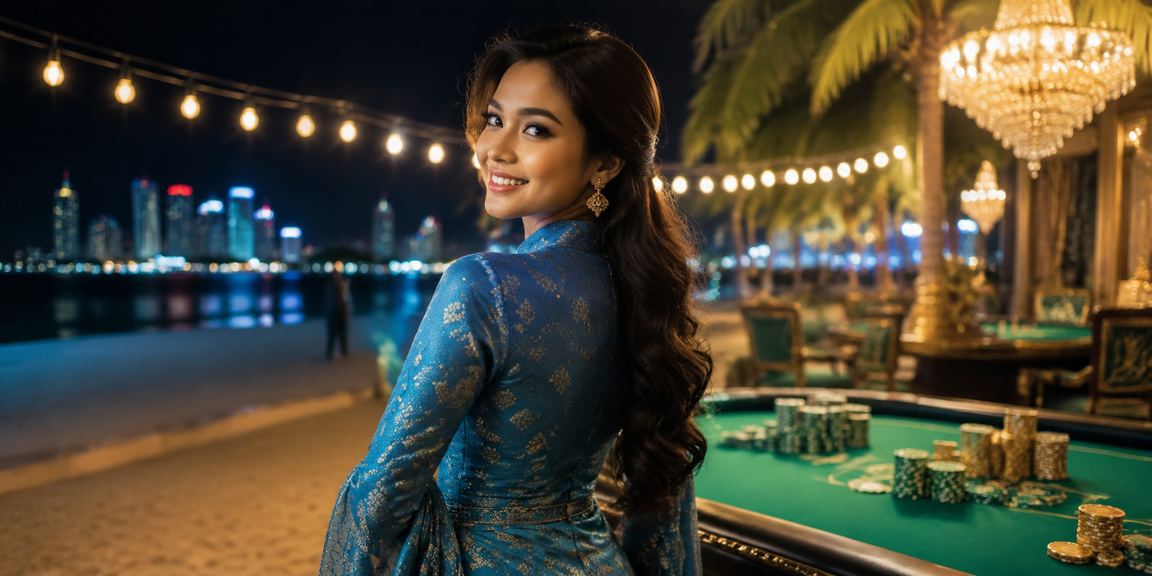 Pengguna Malaysia berbaju kurung melakukan deposit dalam talian dengan mudah